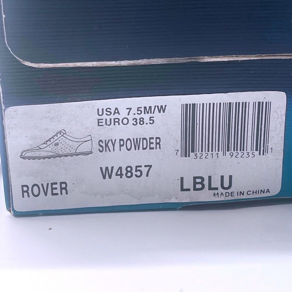 Born Rover Sky Powder Blue Tan Leather Lace Up Sneakers W4857 Womens 7.5 M NEW - Picture 3 of 10